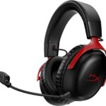 Headset Wireless HyperX Cloud III - Gamer para PC, PS5, PS4, Bateria de até 120h, 2,4 GHz, Drivers 53mm, Espuma Viscoelástica, Estrutura Durável, Microfone 10mm, Vermelho e Preto (77Z46AA)