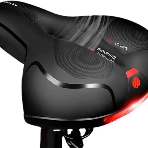 Henniu Assento de bicicleta MTB confortável, respirável e resistente à água com dupla absorção de choque