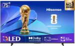 Hisense Smart TV 75Q6QV 75 4K QLED com HDR10+, Dolby Atmos e Alexa para imersão total.