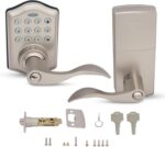 Honeywell Maçaneta sem chave com teclado eletrônico: instalação fácil, 50 PINs e segurança prática para sua porta frontal em níquel acetinado. - Imagem 2