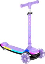 Hover-1 Chroma Scooter infantil dobrável com luzes coloridas e freio traseiro, até 50 kg
