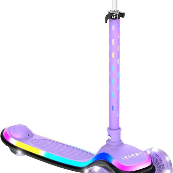 Hover-1 Chroma Scooter infantil dobrável com luzes coloridas e freio traseiro, até 50 kg