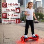 Hoverboard 6.5 Baka Sport com Bluetooth e LED, até 12km/h, ideal para crianças e adultos, presente perfeito em vermelho - Imagem 2