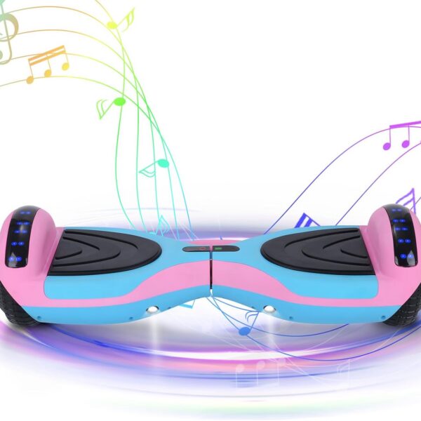 Hoverboard Elétrico 6.5" com LED: equilíbrio automático, bateria durável e diversão segura para crianças e adultos