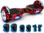 Hoverboard Elétrico FINYQBET com autobalanceamento, Bluetooth, LED e bateria 4400mAh para diversão segura até 15km/h.