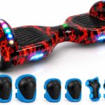 Hoverboard Elétrico FINYQBET com autobalanceamento, Bluetooth, LED e bateria 4400mAh para diversão segura até 15km/h.