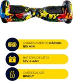 Hoverboard Skate Elétrico 6.5" Brinovar com LED, Bluetooth e equilíbrio dinâmico para diversão com estilo. - Imagem 2