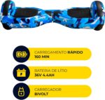 Hoverboard Skate Elétrico 6.5 Brinovar com LED e Bluetooth, equilíbrio dinâmico e potência de 700W para diversão com estilo. - Imagem 2