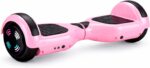 Hoverboard Skate Elétrico 6.5 Brinovar com Bluetooth, LED e bolsa rosa para diversão com equilíbrio e mobilidade segura