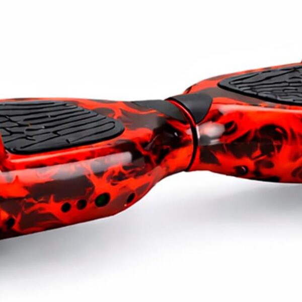 Hoverboard Skate Elétrico 6.5 Brinovar com Bolsa, LED e Bluetooth Vermelho Fogo para diversão e mobilidade segura