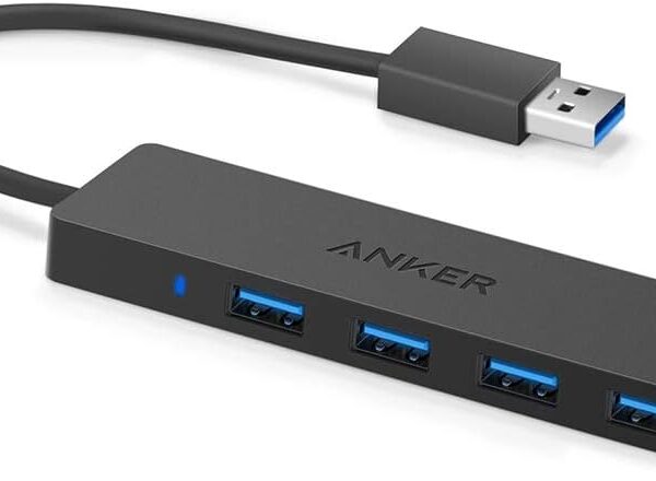 Hub USB 3.0 Anker 4 Portas: expansão prática com 5 Gbps de velocidade para MacBook, iMac, Surface e HDD