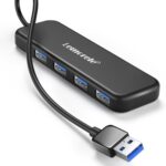 Hub USB 3.0 Lemorele, 4 Portas, Velocidade até 5Gbps, Compatível com Laptops, Desktops e Consoles, Preto