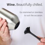Huski Copo de Vinho 2.0: isolamento triplo, tampa e haste destacável. Mantém a bebida na temperatura ideal. - Imagem 2