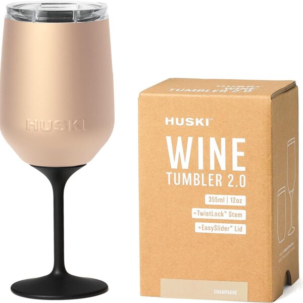 Huski Copo de Vinho 2.0: isolamento triplo, tampa e haste destacável. Mantém a bebida na temperatura ideal.