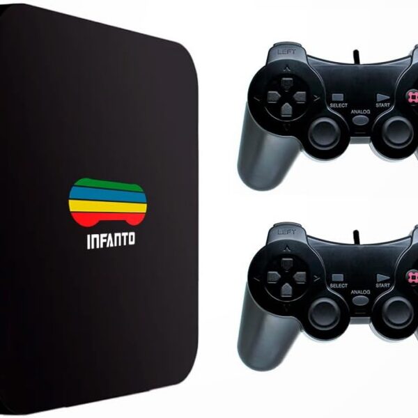 Infanto 4: console retrô com 44 mil jogos, 2 controles e diversão clássica com conexão HDMI.