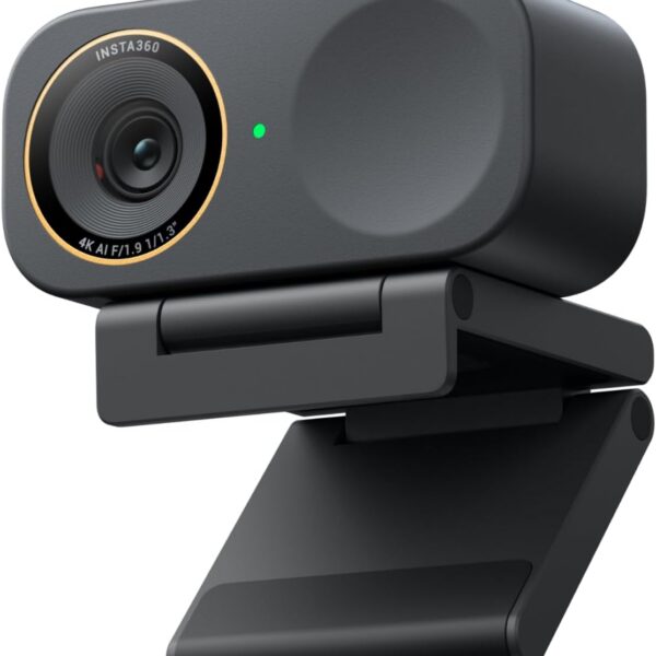 Insta360 Link 2C Pro, Webcam 4K com IA, Sensor 1/1.3", Abertura F/1.9, Rastreamento Automático, Cancelamento de Ruído, USB-C, Grafite