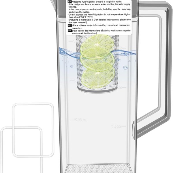 Jarro de água Samsung DA97-21261K com vedação reforçada, compatível com geladeiras RF24BB6900AC e outros modelos Samsung.