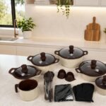 Jogo de Panela Mônaco Platinum Cerâmica Premium 21 Peças: antiaderente, cozinha com menos óleo e aquece rápido.
