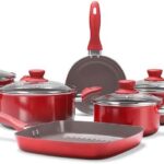 Jogo de Panelas 7 Peças Ceramic Life Easy Vermelha: antiaderente cerâmico, saudável, bonito e com menos óleo.
