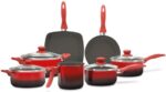 Jogo de Panelas 7 Peças Ceramic Life Easy Vermelha: antiaderente cerâmico, saudável, bonito e com menos óleo. - Imagem 2