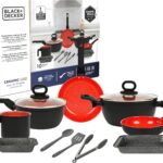 Jogo de Panelas Black+Decker 10 Peças Ceramic Line com revestimento cerâmico antiaderente e compatível com indução.