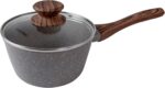 Jogo de Panelas Mimo Style 10 Peças Indução Grafite Bambu com antiaderente e tampas de vidro para cozinha prática e elegante - Imagem 2