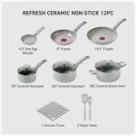 Jogo de Panelas Tefal Refresh Ceramic 6 Peças: revestimento cerâmico, cozimento saudável e fácil limpeza. - Imagem 2