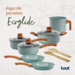 Jogo de Panelas Tuut Marble 8 peças: antiaderente cerâmico, compatível com indução e fácil de limpar. - Imagem 2