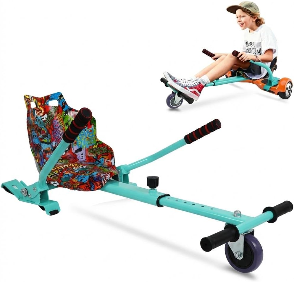 Joyfox Hoverkart Universal Ciano: transforme seu hoverboard em kart seguro, Joyfox Hoverkart Universal Ciano: transforme seu hoverboard em kart seguro, ajustável e fácil de montar.