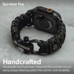 KORDIZ Survivor Pro: pulseira Paracord premium para Apple Watch, com manilha ajustável em aço inoxidável e alta segurança. - Imagem 2