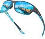 KUGUAOK óculos de sol esportivos polarizados: proteção UV e conforto para dirigir, ciclismo e pesca.
