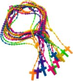 Kit 12 Terços Católicos de Plástico Colorido com praticidade e ótimo custo-benefício para sua compra religiosa