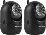 Kit 2 Câmeras ANJ.GG Wi-Fi HD 720p/1080p com visão noturna, áudio 2 vias e detecção de movimento para segurança residencial e pet
