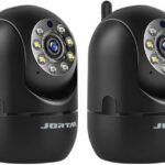 Kit 2 Câmeras ANJ.GG Wi-Fi HD 720p/1080p com visão noturna, áudio 2 vias e detecção de movimento para segurança residencial e pet
