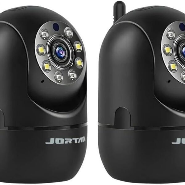 Kit 2 Câmeras ANJ.GG Wi-Fi HD 720p/1080p com visão noturna, áudio 2 vias e detecção de movimento para segurança residencial e pet