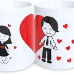 Kit 2 Canecas Personalizadas para Casal: presente romântico em cerâmica premium, ideal para celebrar o amor com estilo.