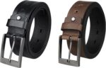 Kit 2 Cinto Social Largo Masculino em Couro 100%: estilo, durabilidade e versatilidade para o dia a dia.