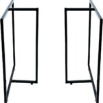 Kit 2 Pés de Mesa Dynamica T em aço preto, reforçado para home office e jantar, ideal para MDF, vidro e madeira maciça
