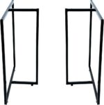 Kit 2 Pés de Mesa Dynamica T em aço preto, reforçado para home office e jantar, ideal para MDF, vidro e madeira maciça