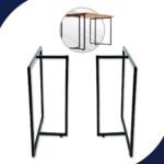 Kit 2 Pés de Mesa Dynamica T em aço preto, reforçado para home office e jantar, ideal para MDF, vidro e madeira maciça - Imagem 2