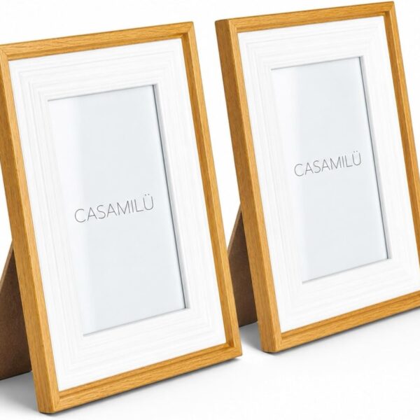 Kit 2 Porta-Retrato 10x15 CASAMILU Elegance: decoração premium, resistente e elegante para suas memórias.