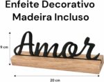 Kit 2 Porta-Retratos Wood MDF com Enfeite Amor: decoração elegante, resistente e perfeita para presentear - Imagem 2