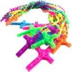 Kit 24 Terços de Silicone Colorido para Pescoço 45cm com Crucifixo 5cm, praticidade e fé para revenda e uso diário