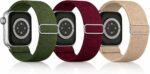 Kit 3 Pulseiras Nylon Elástico para Apple Watch: conforto, ajuste fácil e estilo para o dia a dia e treinos.