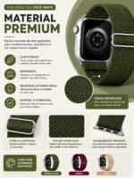 Kit 3 Pulseiras Nylon Elástico para Apple Watch: conforto, ajuste perfeito e compatibilidade com séries 1 a 11. - Imagem 2