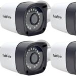 Kit 4 Câmeras de Segurança Full HD 1080p com visão noturna 20m e proteção IP66 para vigilância completa.