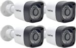 Kit 4 Câmeras de Segurança Full HD 1080p com visão noturna 20m e proteção IP66 para vigilância completa.