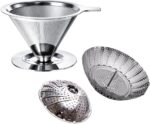 Kit Cesto Cozedor a Vapor Inox + Infusor Reutilizável: mais saúde, praticidade e sabor na cozinha.