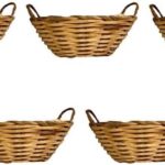 Kit Com 5 Galetos Pãozeira de Bambu com Alça: ideal para servir pães com charme, praticidade e estilo artesanal.