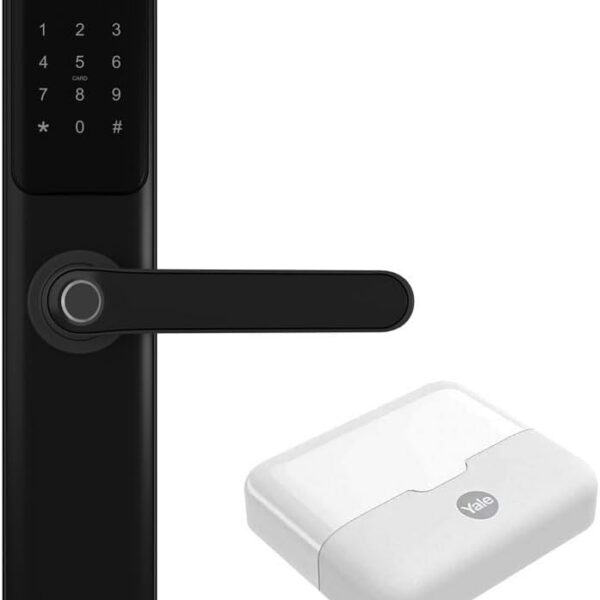 Kit Conectividade Fechadura Digital YDM 60 Yale: biometria, senha e Alexa para mais segurança e praticidade.